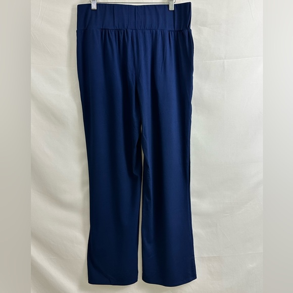 Elizabeth & Clarke Wide Waist Straight Leg Lounge Pant Slash Pockets Nav… - Picture 7 of 8